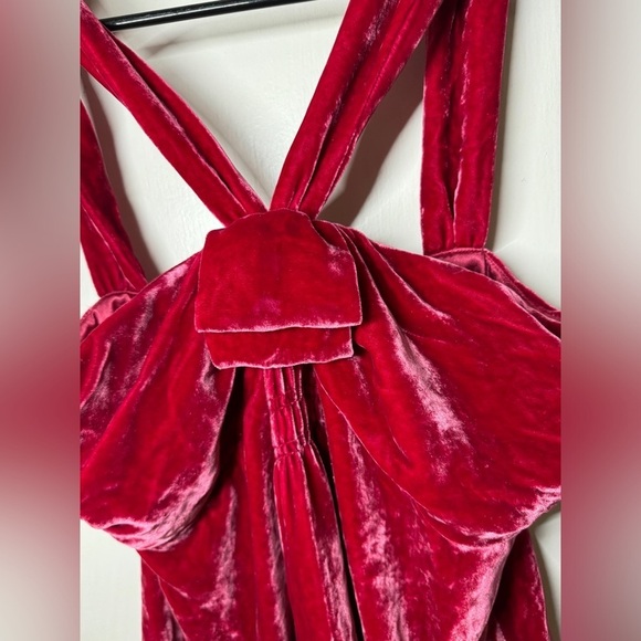 NWT Marc by Marc Jacobs Strawberry Daiquiri Pink Velvet Silk Blend Bow Blouse 6 - Picture 4 of 16